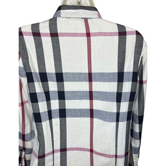 Burberry Nova Plaid Cream/Black & Red Cotton Button Down shirt XS - Picture 4 of 5